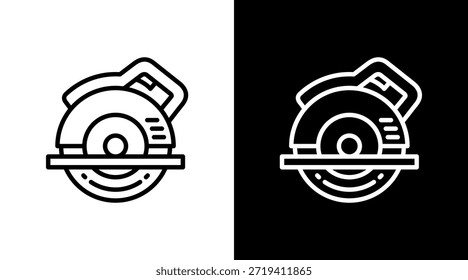Kreissäge weißes Symbol Set Design