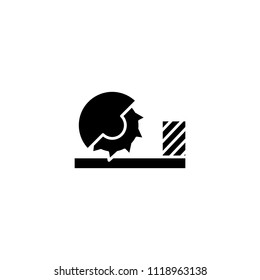 Circular sawbench black icon concept. Circular sawbench flat  vector symbol, sign, illustration.