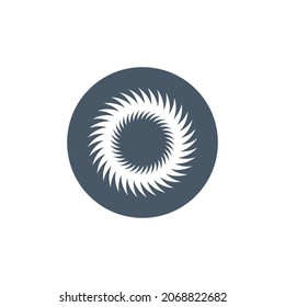 Circular Sawing Design Logo, sharp teeth, two circles logo. Stock vector illustration isolated