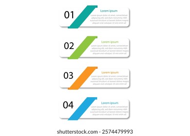 Circular scheme with three round paper elements. Concept of vertical business process with 4 stages. Minimal infographic design template. Modern flat