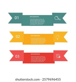 Circular scheme with three round paper elements. Concept of vertical business process with 3 stages. Minimal infographic design template.