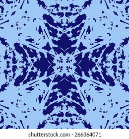 Circular seamless pattern of abstract colored motif. Handmade.