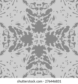 Circular seamless pattern of abstract motif, hole, spots. Handmade.