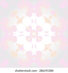 Circular  seamless pattern of  abstract motif, stars, spots, hole. Handmade.