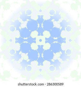 Circular  seamless pattern of  abstract motif, stars, spots, hole. Handmade.