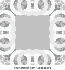 Circular  seamless pattern of abstract motif,  spots,  hole, copy space, wave. Handmade.