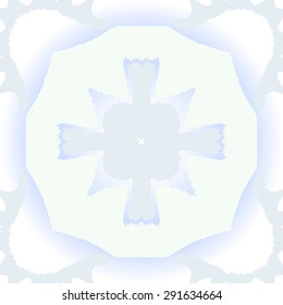 Circular seamless  pattern of abstract motif, cross, waves, zigzags, hole. Handmade.