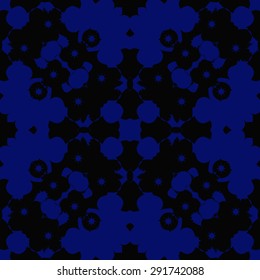 Circular seamless  pattern of abstract motif, spots, stars, hole. Handmade.