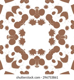 Circular seamless  pattern of abstract motif, spots, stars,doodles, copy space. Handmade.