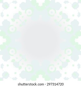 Circular seamless  pattern of abstract motif, spots, stars, copy space. Handmade.
