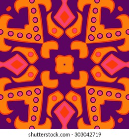 Circular  seamless pattern of abstract motif, ellipses,hole, spots. Hand drawn.