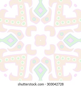 Circular  seamless pattern of abstract motif, ellipses,hole, spots. Hand drawn.