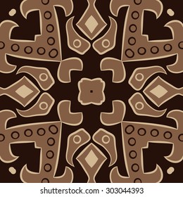 Circular  seamless pattern of abstract motif, ellipses,hole, spots. Hand drawn.