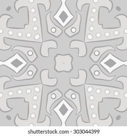 Circular  seamless pattern of abstract motif, ellipses,hole, spots. Hand drawn.
