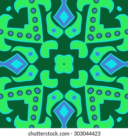 Circular  seamless pattern of abstract motif, ellipses,hole, spots. Hand drawn.