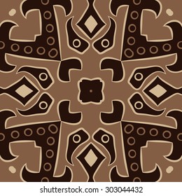 Circular  seamless pattern of abstract motif, ellipses,hole, spots. Hand drawn.