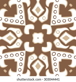 Circular  seamless pattern of abstract motif, ellipses,hole, spots. Hand drawn.