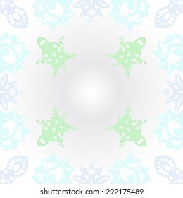 Circular  seamless pattern of abstract motif,hole, spots, spirals, waves, copy space. Hand drawn. 