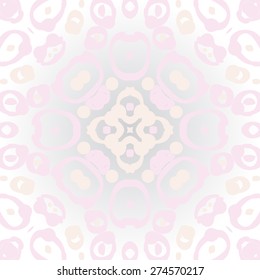 Circular  seamless pattern of colored motif, spots, bagels,ellipses. Hand drawn.
