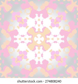 Circular  seamless pattern of colored motif, spots, ellipses. Hand drawn.