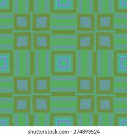 Circular  seamless pattern of colored motif, spots, stripes, cross. Hand drawn.