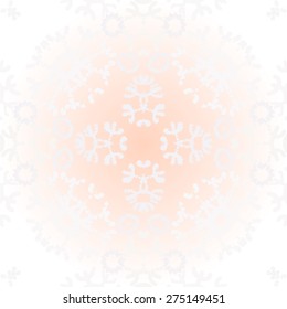 Circular  seamless pattern of colored motif,  snowflakes, stars. Hand drawn.
