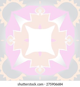 Circular  seamless pattern of decorative motif, spots, zigzags. Hand drawn.