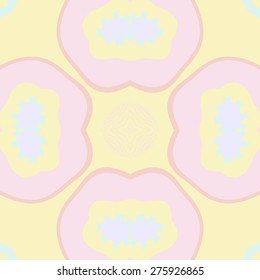 Circular  seamless pattern of decorative motif, spots, stars. Hand drawn.