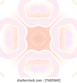 Circular  seamless pattern of decorative motif, spots, stars. Hand drawn.