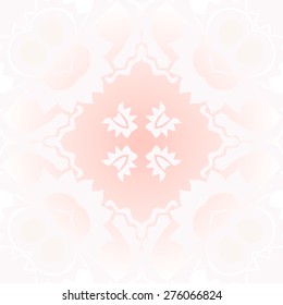 Circular  seamless pattern of decorative motif, spots, zigzags, ellipses. Hand drawn.