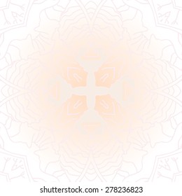 Circular  seamless pattern of  decorative motif, stripes, spots, cross. Hand drawn.