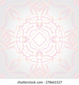 Circular  seamless pattern of  decorative motif, stripes, stars. Hand drawn, delicate.