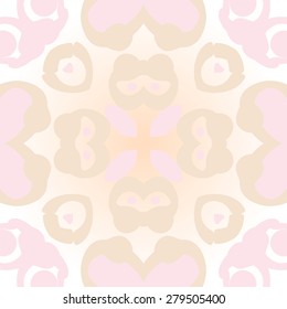 Circular  seamless pattern of  decorative motif, ellipses,spots, bagels. Hand drawn.