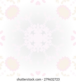 Circular  seamless pattern of  decorative motif, snowflakes, stars, winter theme. Hand drawn.