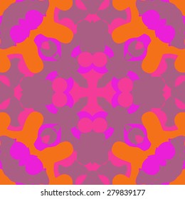 Circular  seamless pattern of  decorative motif, ellipses,spots,cross. Hand drawn.