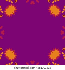 Circular  seamless pattern of  decorative motif,  stars, winter theme. Hand drawn.