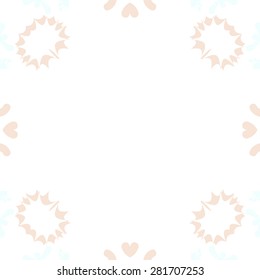 Circular  seamless pattern of  decorative motif,  stars, winter theme. Hand drawn.