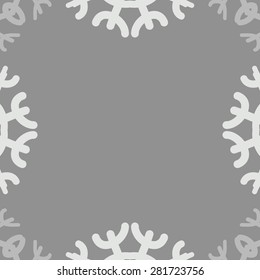 Circular  seamless pattern of  decorative motif, snowflakes,spots, copy space. Hand drawn.