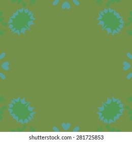 Circular  seamless pattern of  decorative motif,  stars, winter theme. Hand drawn.