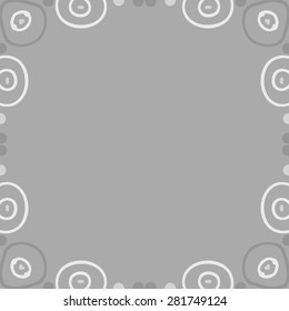 Circular  seamless pattern of  decorative motif, ellipses, doodles, bagels, copy space. Hand drawn.