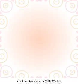 Circular  seamless pattern of  decorative motif, ellipses, doodles, bagels, copy space. Hand drawn.