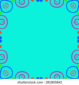 Circular  seamless pattern of  decorative motif, ellipses, doodles, bagels, copy space. Hand drawn.