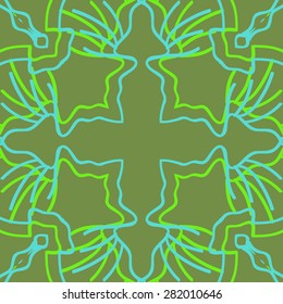 Circular  seamless pattern of decorative motif,  hole,stripes. Hand drawn.