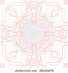 Circular  seamless pattern of decorative motif,  hole, stripes. Hand drawn.