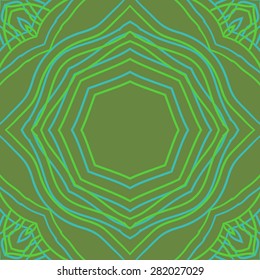 Circular  seamless pattern of decorative motif,  hole,stripes, stars. Hand drawn.