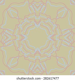 Circular  seamless pattern of decorative motif,  hole, stripes. Hand drawn.