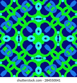 Circular  seamless pattern of  decorative motif, bagels, stars, spots, hole. Handmade.