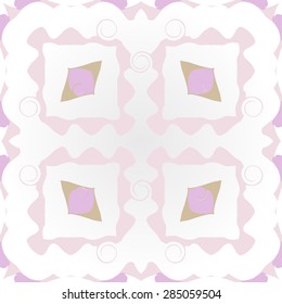 Circular  seamless pattern of decorative motif, spirals, spots, hole. Hand drawn.