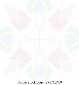 Circular seamless  pattern of decorative motif, doodles, waves, stars, cross . Hand drawn.