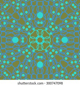 Circular seamless  pattern of decorative striped motif,  stripes, spots,waves. Hand drawn.